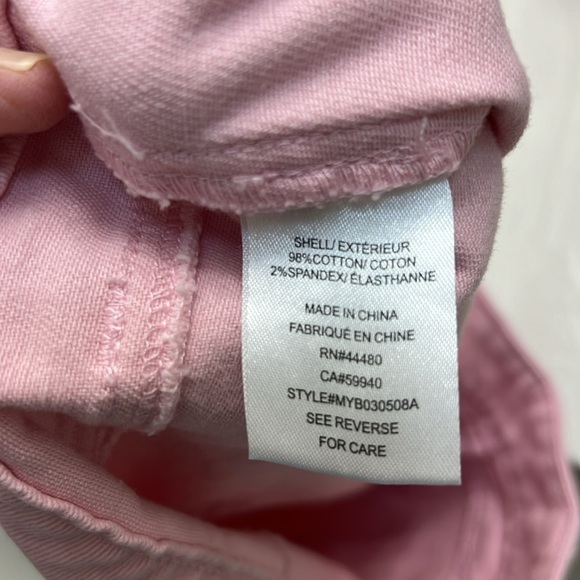 Tinseltown pink denim miniskirt with front slits on each leg, Size 7 - Picture 8 of 9
